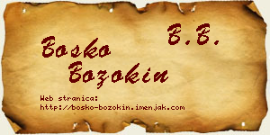 Boško Bozokin vizit kartica